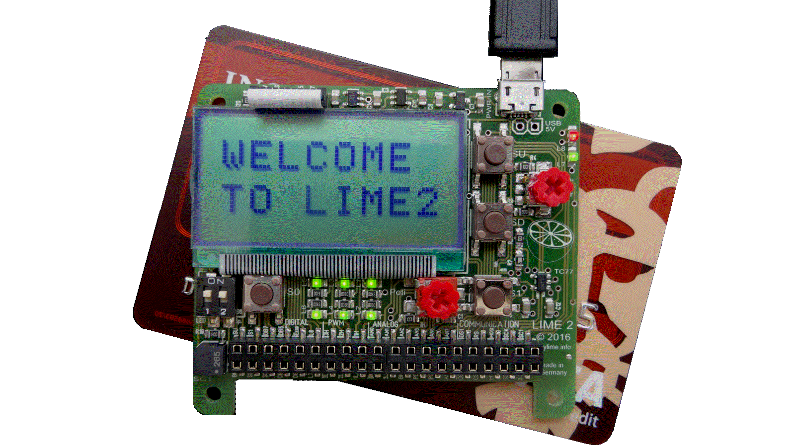 LIME2 Mikrocontrollerboard with credit card