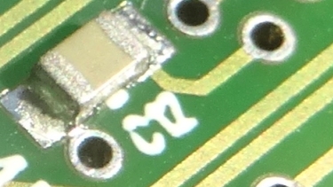 Capacitor on a circuit board